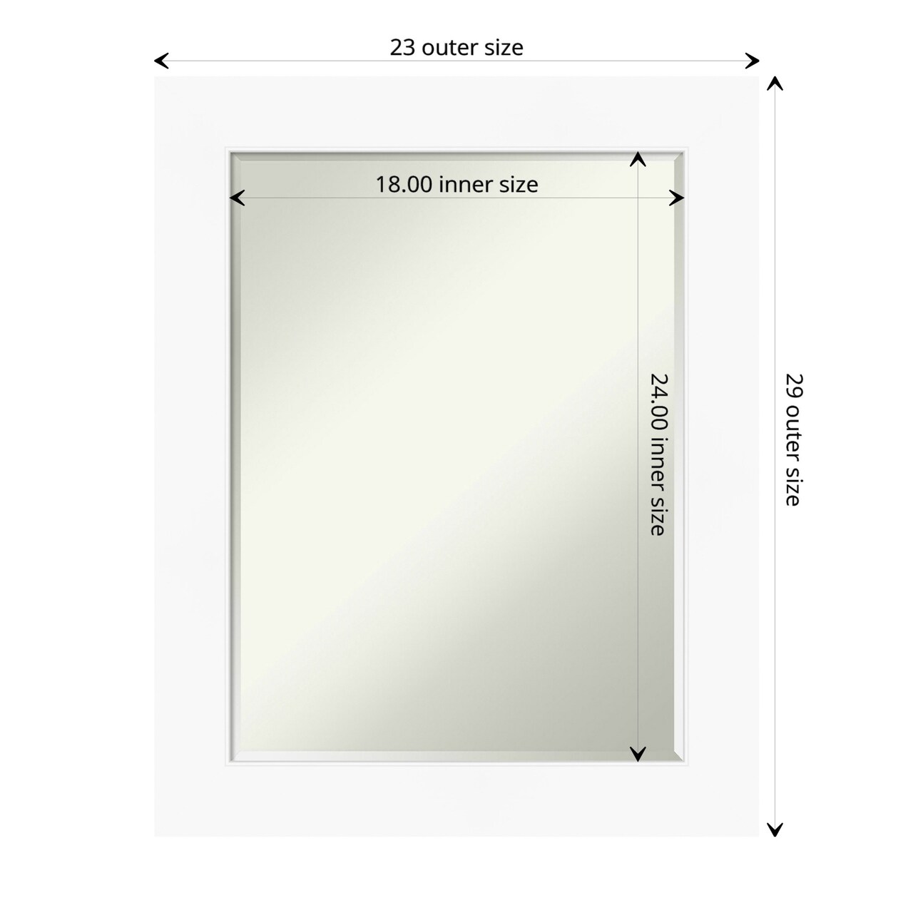 Petite Bevel Wall Mirror, Cabinet White Frame